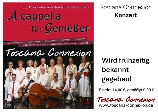TOSCANA CONNEXION Konzert am 08,11.2025 im Franziskusbau, Loheland 36093 Künzell